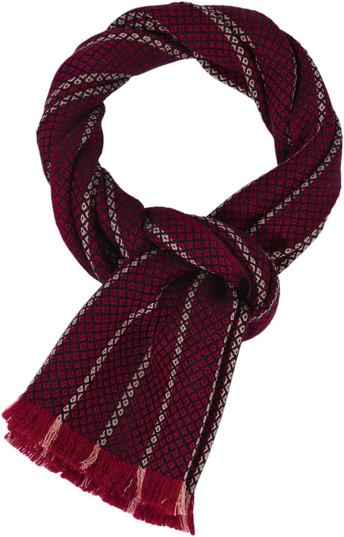 SKNSOFT Winter Wool Plaid Scarf for Men,Women Fashion Tartan Wrap Checkered Scarves - Image 1